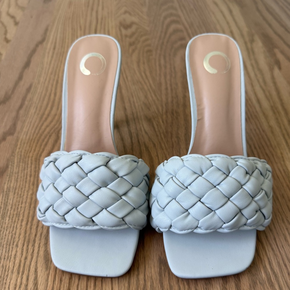 Women's Braided Slide Sandals - Light Blue